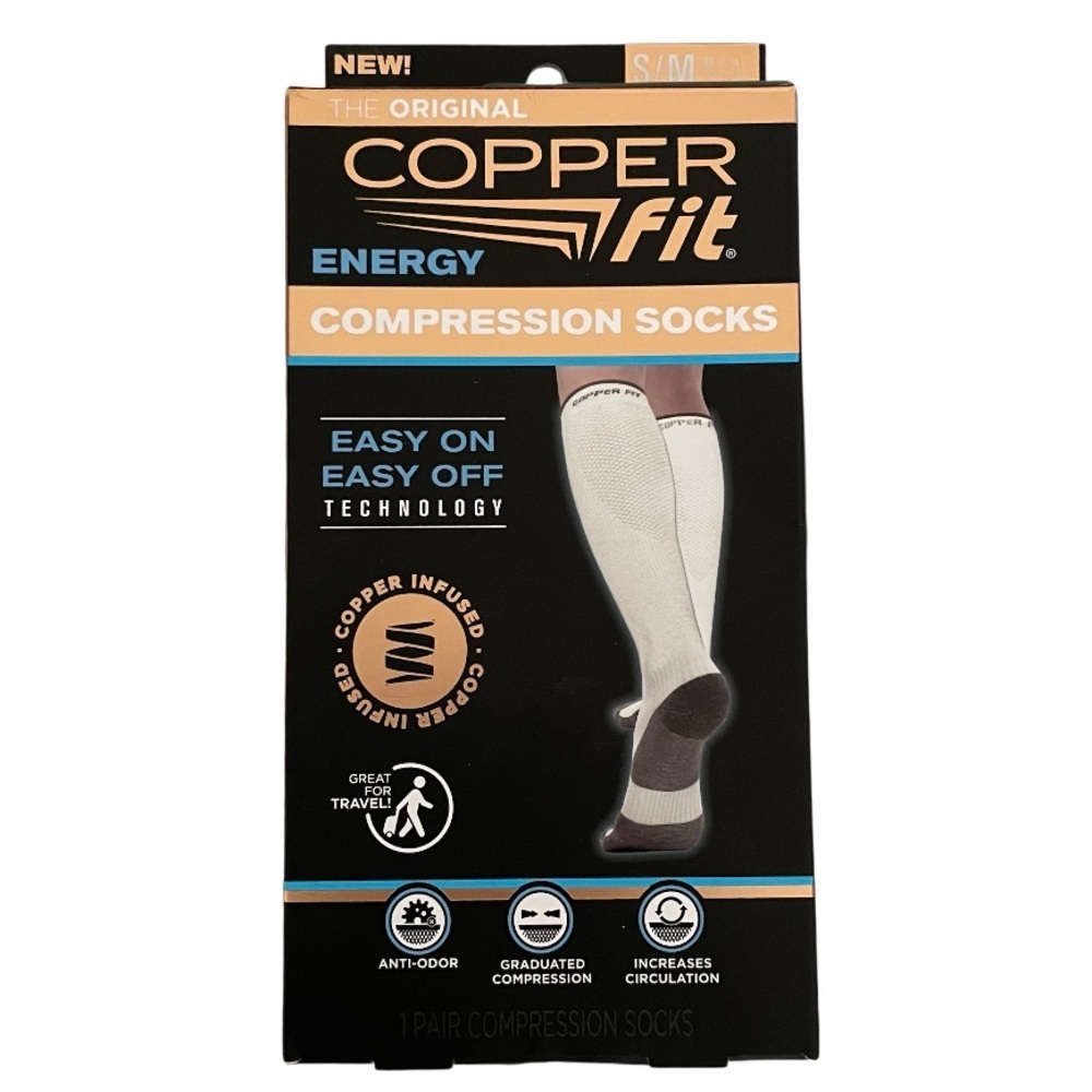 Copper Fit Unisex Adult Energy Compression Socks, 1-Pair NEW